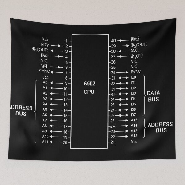 Item preview, MOS 6502 processor diagram - White designed and sold by Jagaroth.