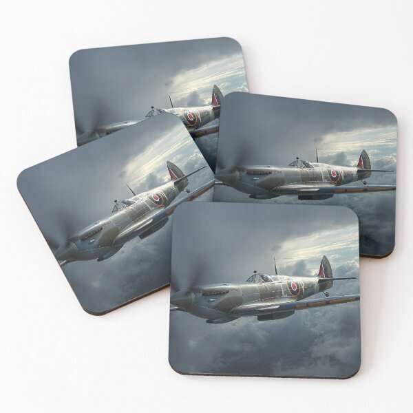 Item preview, Classic Supermarine Spitfire Gliding Over Brooding Clouds Over Europe designed and sold by Skyframe Aviation.