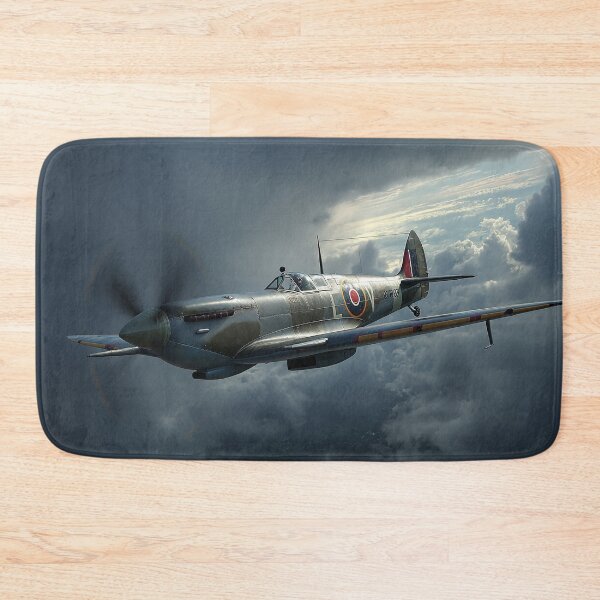 Item preview, Classic Supermarine Spitfire Gliding Over Brooding Clouds Over Europe designed and sold by Skyframe Aviation.