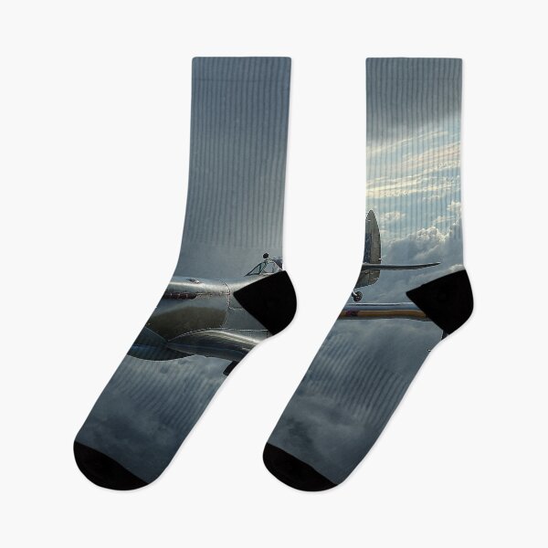 Item preview, Classic Supermarine Spitfire Gliding Over Brooding Clouds Over Europe designed and sold by Skyframe Aviation.