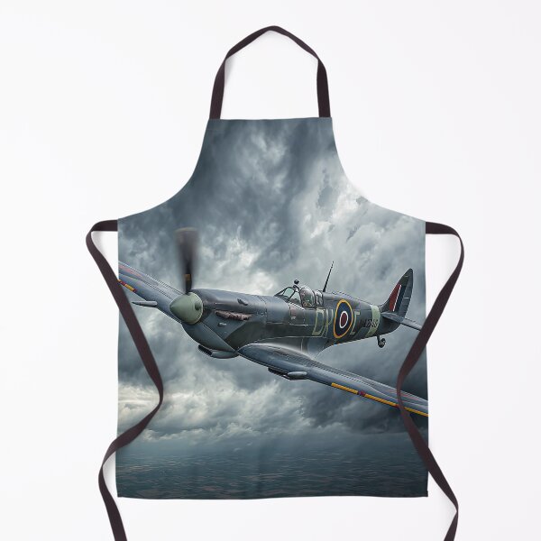 Item preview, Wartime Spitfire Gliding Over Heavy Rain Above the Countryside designed and sold by Skyframe Aviation.