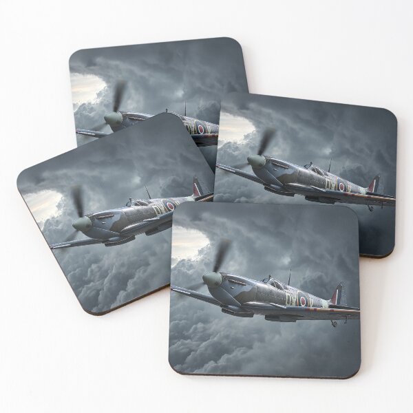 Item preview, British Spitfire Flying Through Thunderstorms in Turbulent Air designed and sold by Skyframe Aviation.