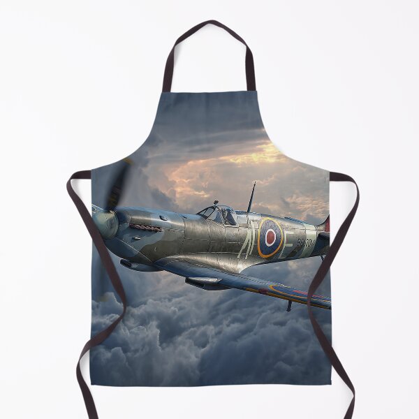 Item preview, Lone Spitfire Flying Through Dark Skies Over Europe designed and sold by Skyframe Aviation.