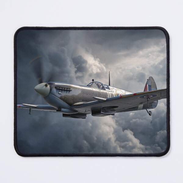 Item preview, Historic Spitfire Soaring Through Dramatic Storm Front in Low Light designed and sold by Skyframe Aviation.