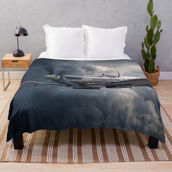 Item preview, Historic Spitfire Soaring Through Dramatic Storm Front in Low Light designed and sold by Skyframe Aviation.