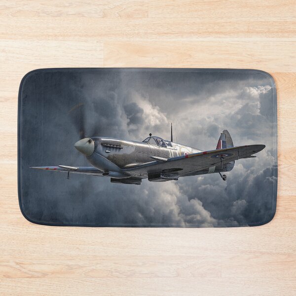 Item preview, Historic Spitfire Soaring Through Dramatic Storm Front in Low Light designed and sold by Skyframe Aviation.