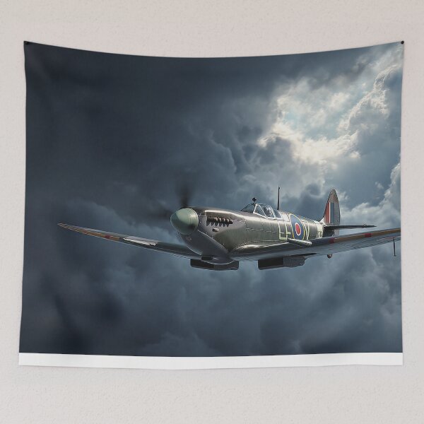 Item preview, Legendary Spitfire Soaring Through Ominous Clouds in Low Light designed and sold by Skyframe Aviation.