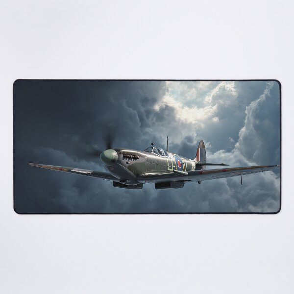 Item preview, Legendary Spitfire Soaring Through Ominous Clouds in Low Light designed and sold by Skyframe Aviation.