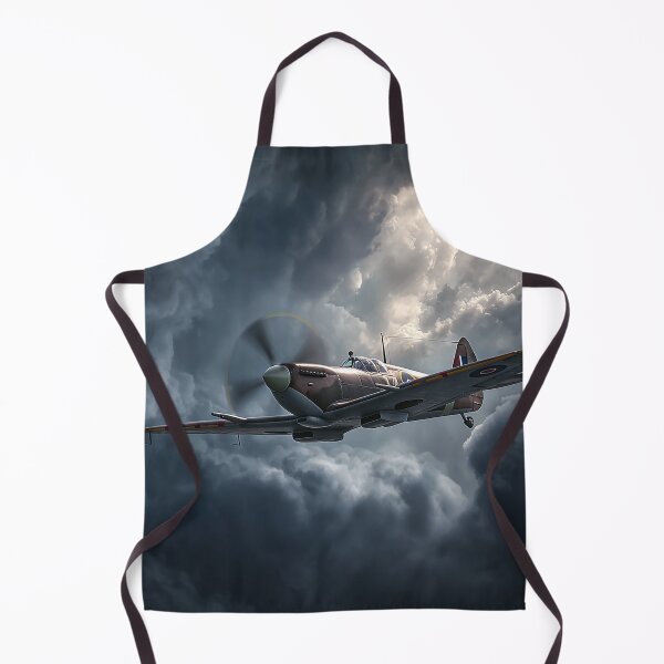 Item preview, Historic Spitfire Soaring Through Rolling Storm Clouds in Low Light designed and sold by Skyframe Aviation.