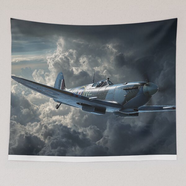 Item preview, RAF Spitfire Enduring Cloud Bursts Over the Coast designed and sold by Skyframe Aviation.
