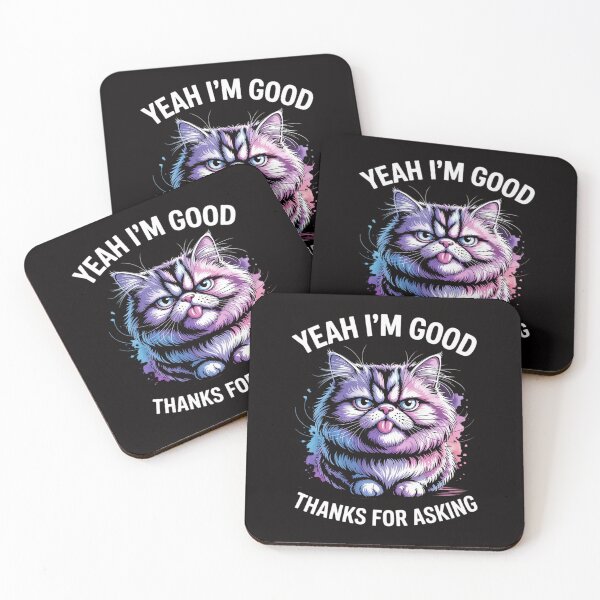 Item preview, Cat Face Meme Cat Stressed Kitty Yeah I'm Good Thanks designed and sold by TewonLake.