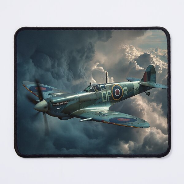 Item preview, Historic Spitfire Battling Heavy Rain in Wartime Skies designed and sold by Skyframe Aviation.