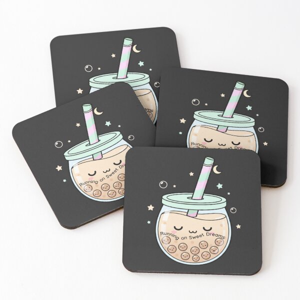 Item preview, Sleepy Bubble Tea Kawaii Sticker - Running on Sweet Dreams designed and sold by SebastianSpace.