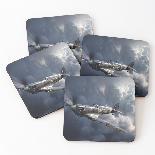 Item preview, Supermarine Spitfire Battling Dramatic Storm Front in Low Light designed and sold by Skyframe Aviation.