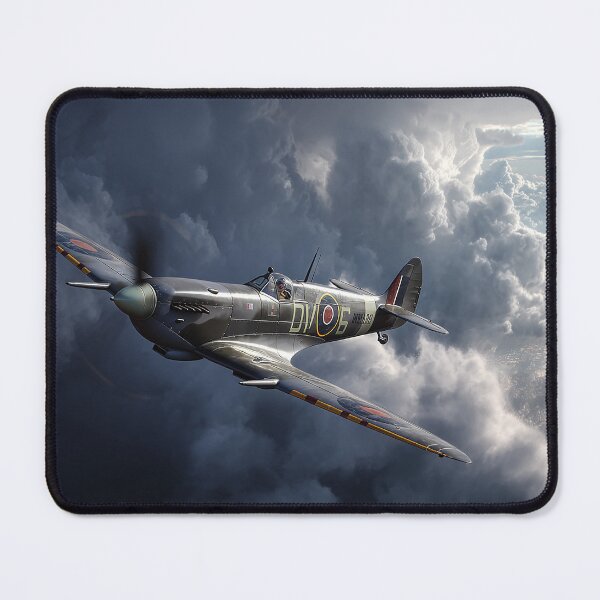 Item preview, Supermarine Spitfire Battling Dramatic Storm Front in Low Light designed and sold by Skyframe Aviation.
