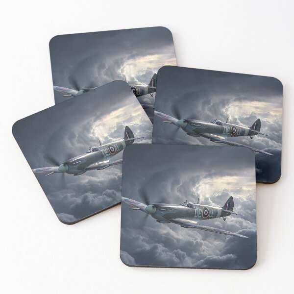 Item preview, Historic Spitfire Flying Through Rain Clouds Over Europe designed and sold by Skyframe Aviation.