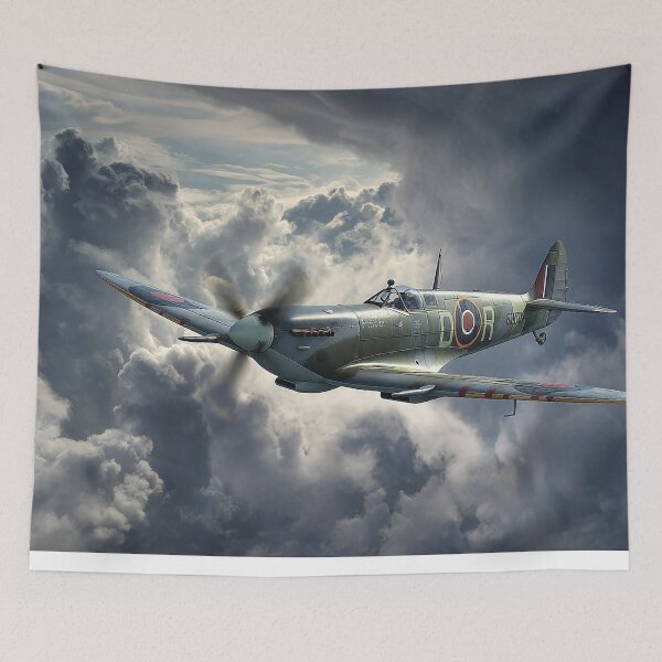 Item preview, Classic Supermarine Spitfire Enduring Thunderclouds in Heavy Weather designed and sold by Skyframe Aviation.