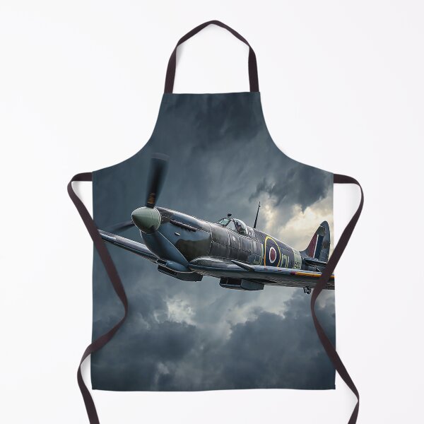 Item preview, RAF Spitfire Circling Within Dark Horizons in Wartime Skies designed and sold by Skyframe Aviation.