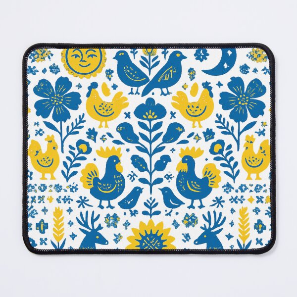 Item preview, Ukrainian Ornament with Chickens, Nightingales, Poppies, Sunflowers, and Wheat designed and sold by SmilingAnny.
