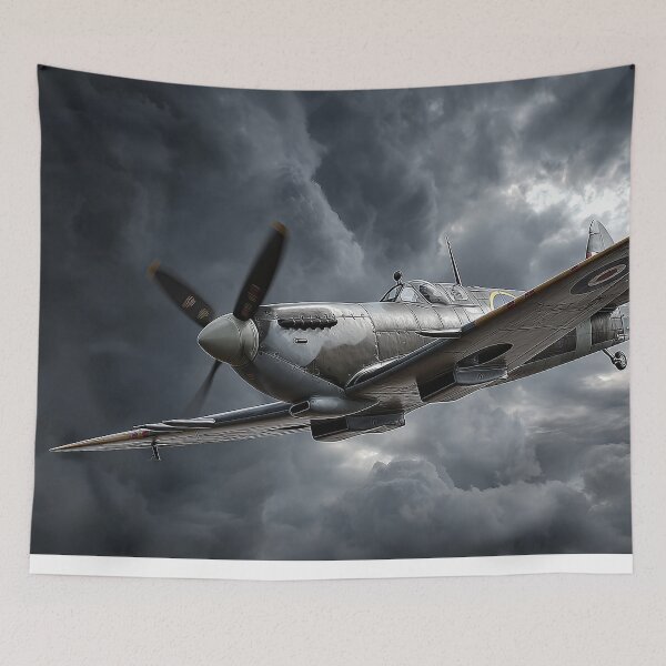Item preview, Wartime Spitfire Gliding Over Thunderstorms Over England designed and sold by Skyframe Aviation.