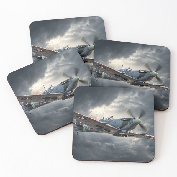 Item preview, Supermarine Spitfire Battling Cloud Bursts Over the Coast designed and sold by Skyframe Aviation.