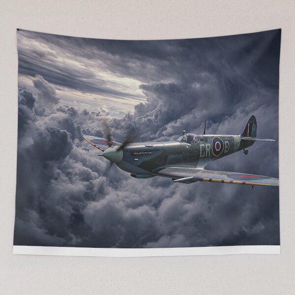 Item preview, Supermarine Spitfire Circling Within Thunderous Clouds in Heavy Weather designed and sold by Skyframe Aviation.
