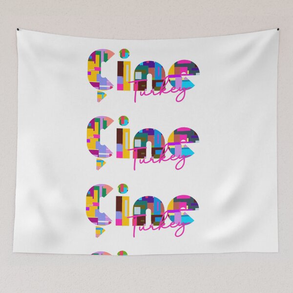 Item preview, Çine, Turkey, Vibrant Abstract City Typography Art designed and sold by Wanderful-roads.