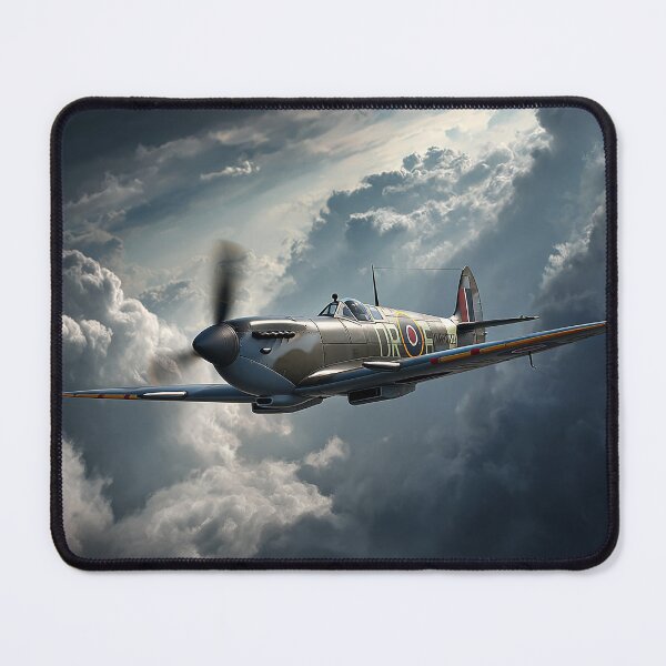 Item preview, Battle of Britain Spitfire Gliding Over Thunderclouds Over the Coast designed and sold by Skyframe Aviation.