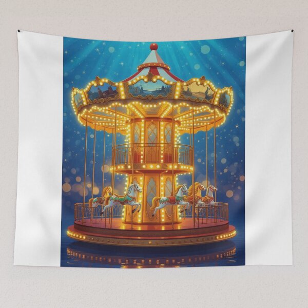 Item preview, Carousel With Golden Lights designed and sold by ArtQueen777.