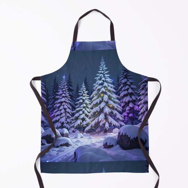 Item preview, Magical Snowy Winter Night with Illuminated Evergreen Trees designed and sold by PixelVibe782.