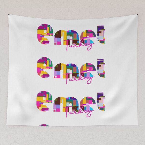 Item preview, Emet, Turkey, Vibrant Abstract City Typography Art designed and sold by Wanderful-roads.