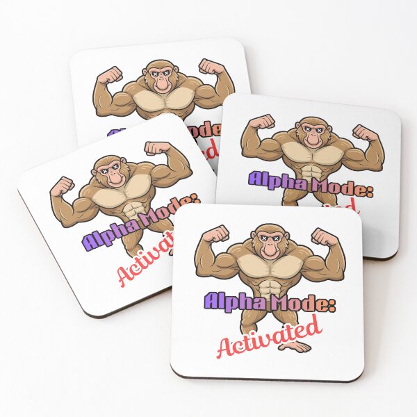 Item preview, Alpha Mode Activated – Funny Gym Fitness Monkey Cartoon Design designed and sold by BeakBros.