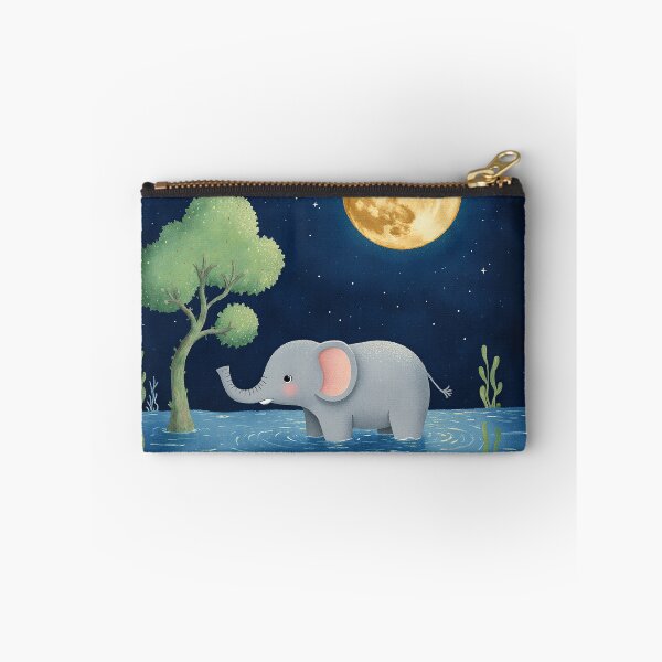 Item preview, Moonlit Elephant Wander – Gentle Nighttime Animal Illustration designed and sold by Whimsical Hug.