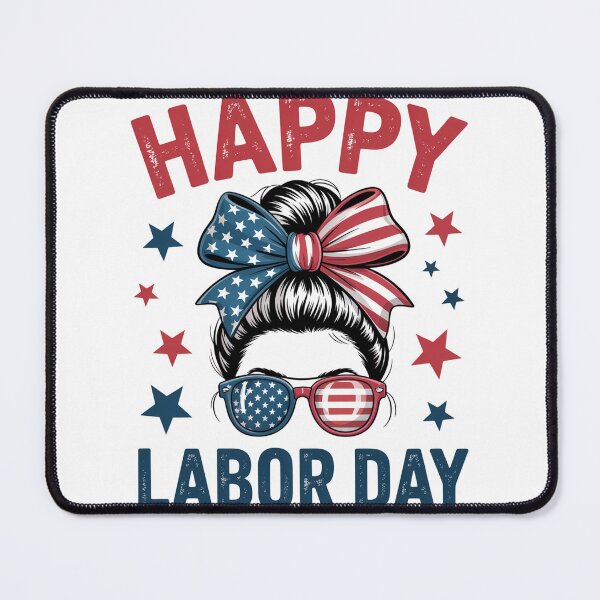 Item preview, Happy Labor Day Messy Bun Labor Day Usa Flag designed and sold by JonGogue.