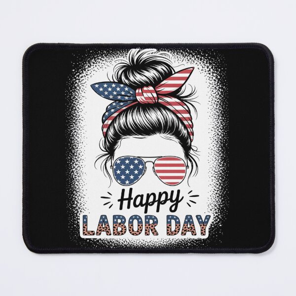 Item preview, Happy Labor Day Messy Bun Usa Flag designed and sold by JonGogue.