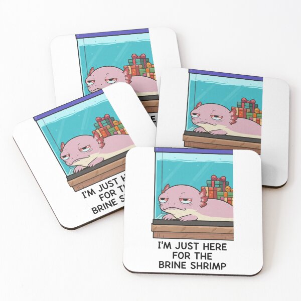 Item preview, Unimpressed Axolotl Christmas – Funny “Here for the Brine Shrimp” Gift designed and sold by MadeByACJ.