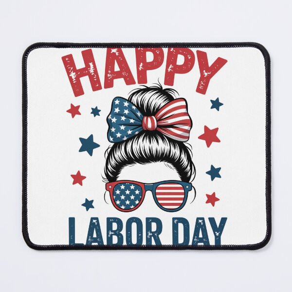 Item preview, Happy Labor Day Messy Bun Usa Flag designed and sold by JonGogue.