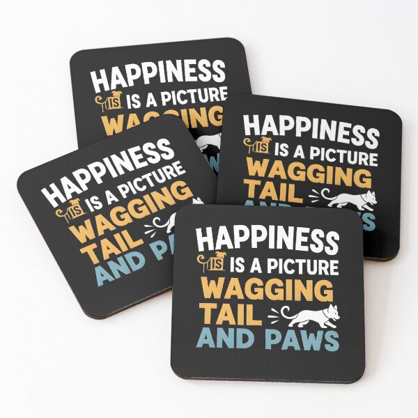Item preview, Inspirational Dog Quote Typography Design – Wagging Tail and Paws Happiness Art designed and sold by fawzimorsy.
