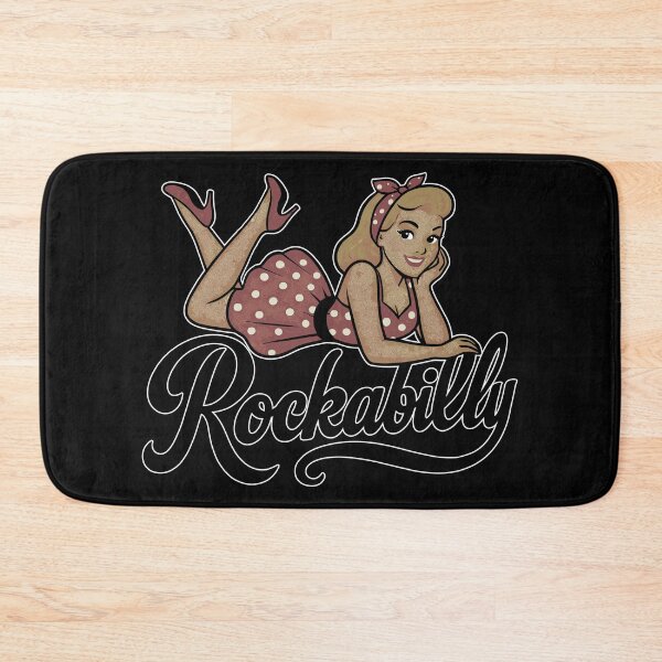 Item preview, Rockabilly woman, blonde, 1950s, lying down, blonde, petticoat, gift designed and sold by Pineapple-Tree.