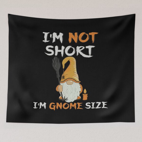 Item preview, Whimsical Gnome with Broom and Candle – “Gnome Size” Quote designed and sold by T-Chou.