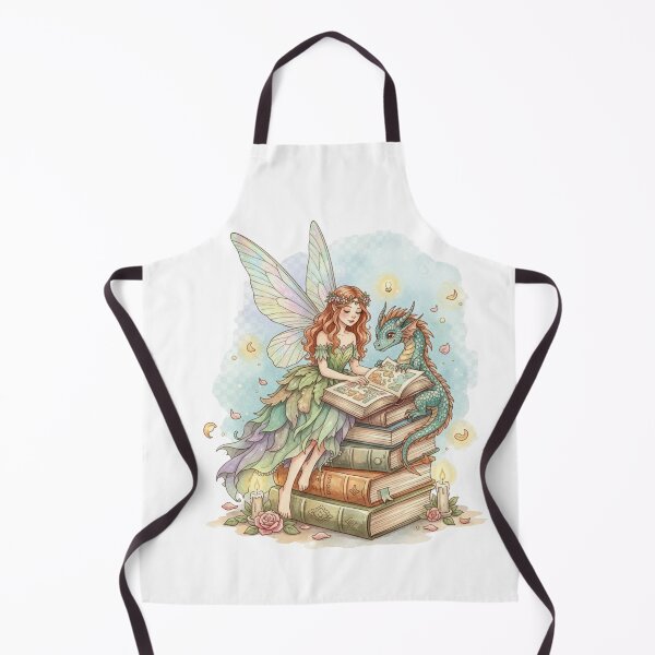 Item preview, Pegatina encantadora de hada de los libros inspirada en Amy Brown: Impresión artística de fantasía con un rincón de lectura de dragón en acuarela designed and sold by GeniePixel.