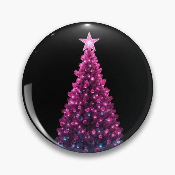 Item preview, Glowing Pink and Blue Christmas Tree with Luminous Star in a Vibrant Modern Holiday Style designed and sold by PixelVibe782.