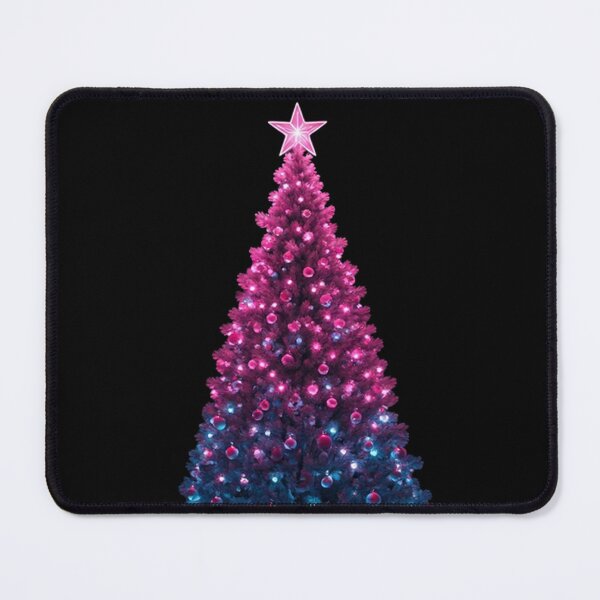 Item preview, Glowing Pink and Blue Christmas Tree with Luminous Star in a Vibrant Modern Holiday Style designed and sold by PixelVibe782.