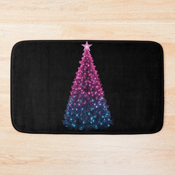 Item preview, Glowing Pink and Blue Christmas Tree with Luminous Star in a Vibrant Modern Holiday Style designed and sold by PixelVibe782.