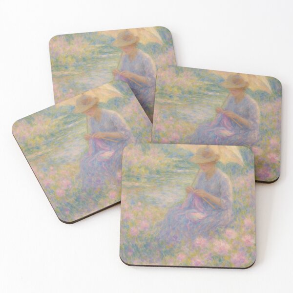 Item preview, Knitting woman in Monet garden  designed and sold by Iail Ioa.