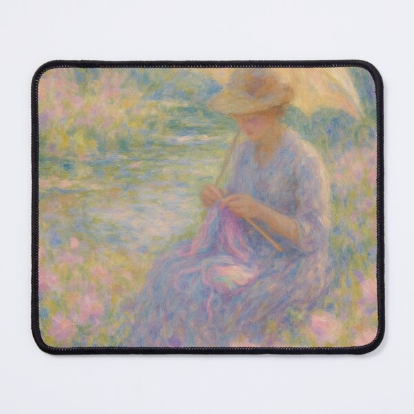 Item preview, Knitting woman in Monet garden designed and sold by Iail Ioa.