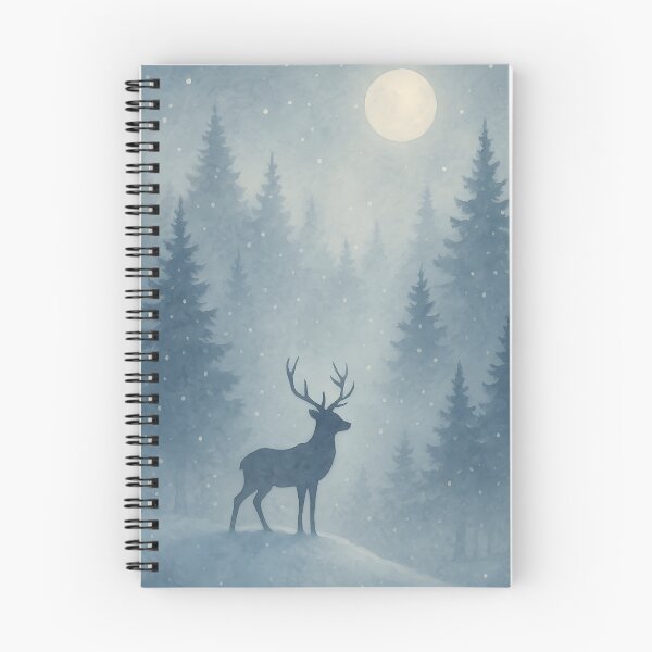 Item preview, Winter Deer in Moonlit Forest – Soft Watercolor Woodland Art designed and sold by Creativveworrld03.