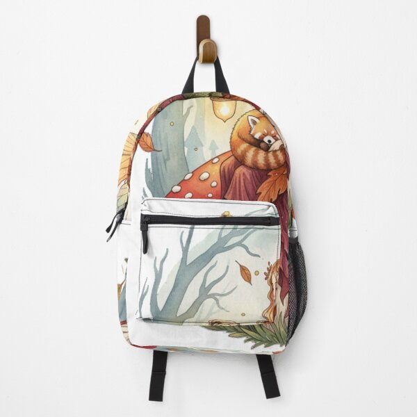 Item preview, Amy Brown Inspired Autumn Mushroom Fairy Sticker – Red Panda Lantern Whimsical Watercolor Fantasy Tee designed and sold by GeniePixel.