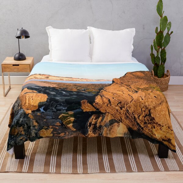 Item preview, Sunset over ochre-colored rocks – breathtaking Algarve coast designed and sold by TheArtofHeart.