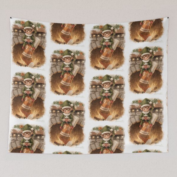 Item preview, Hearthside Elf – Cozy Cottagecore Christmas Warmth designed and sold by Deezyned.